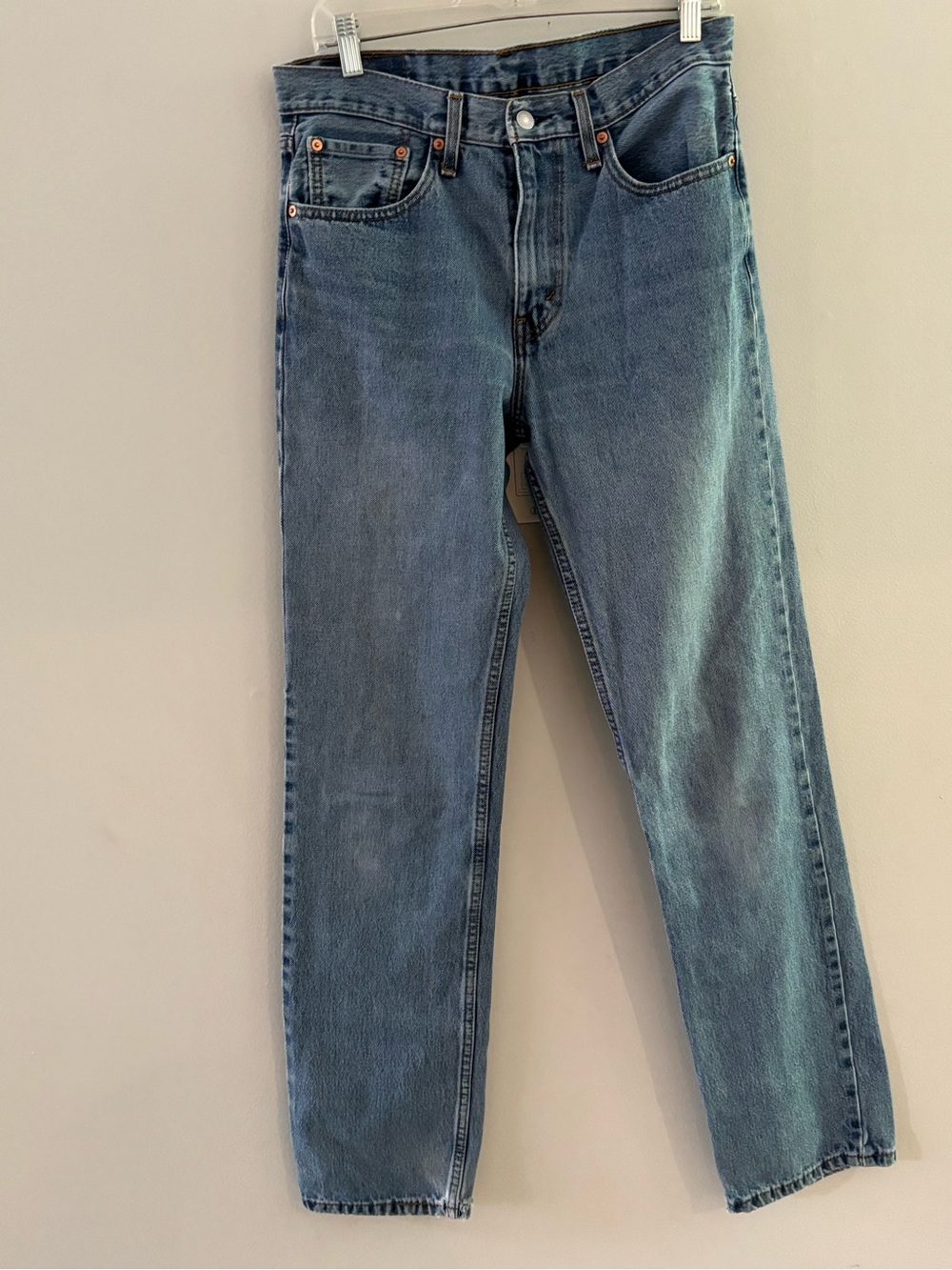 Vintage Levi's 516 Slim Straight Blue Jeans Mens 32x36 Tall 100% Denim Classic